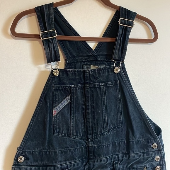 VTG Y2K Union Bay Denim Overalls Large Black Faded 90s 00s Jumper Cottagecore - Picture 6 of 16
